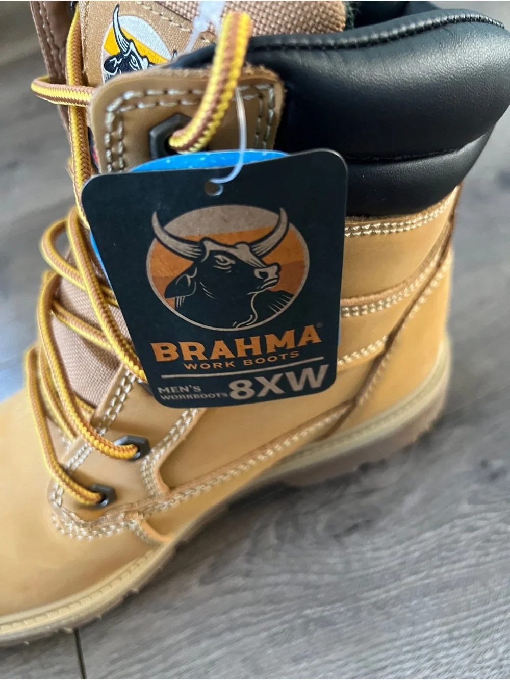 Brahma Defender Leather Waterproof Work Boots Size 8 Wide Width New